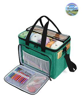 Knitting Bag Yarn Storage Organizer Tote with Shoulder Strap Nylon